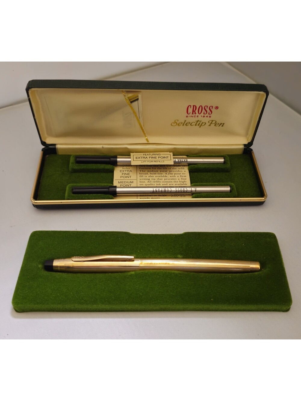 Vintage Cross 4505 10k GF Pen  Select Tip. With Original Case & Refill Ink  NOS